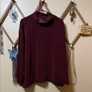 Andrew Marc Deep Red Ribbed Sweater